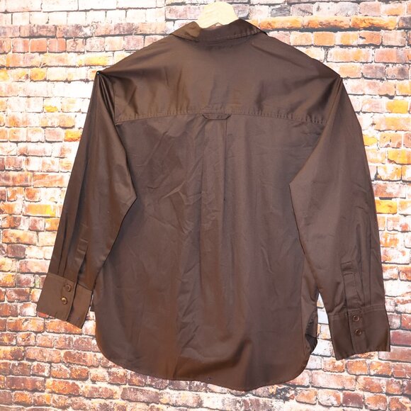 Madewell Utility Shirt Carob Brown Size S Long Sleeves Button Front Pockets - Picture 9 of 9
